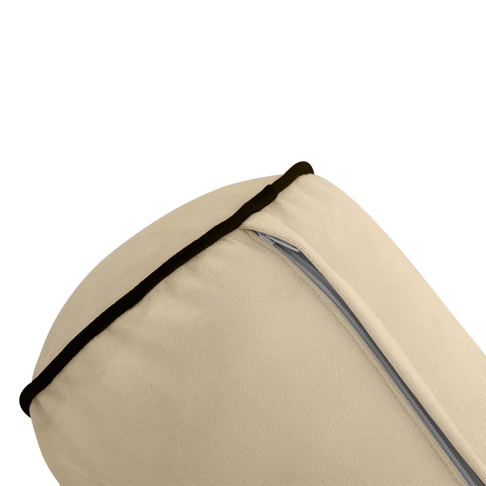 STYLE V3 - Velvet Indoor Daybed Bolster Backrest Cushion Pillow |COVERS ONLY|