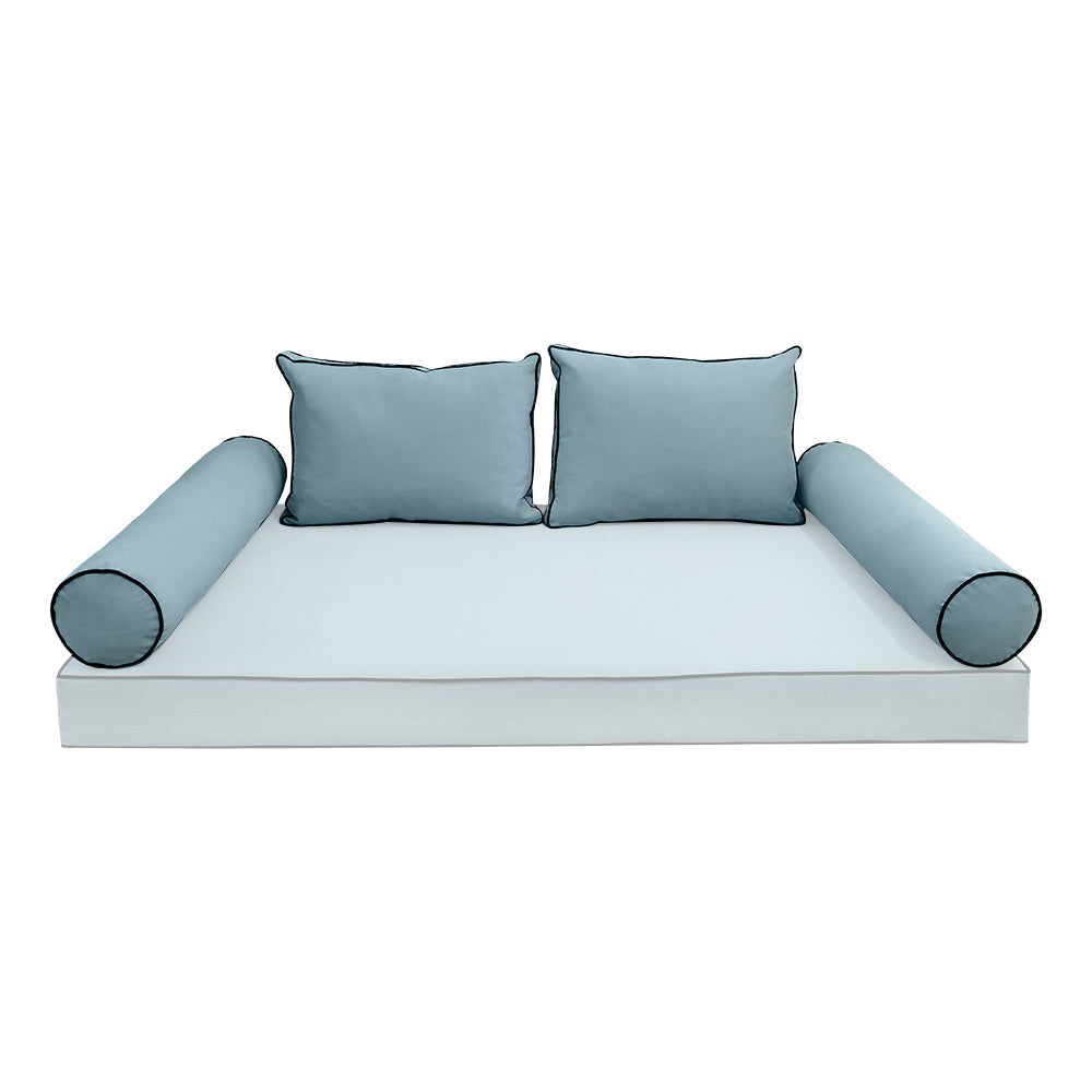 STYLE V1 - Velvet Indoor Daybed Bolster Backrest Cushion Pillow |COVERS ONLY|