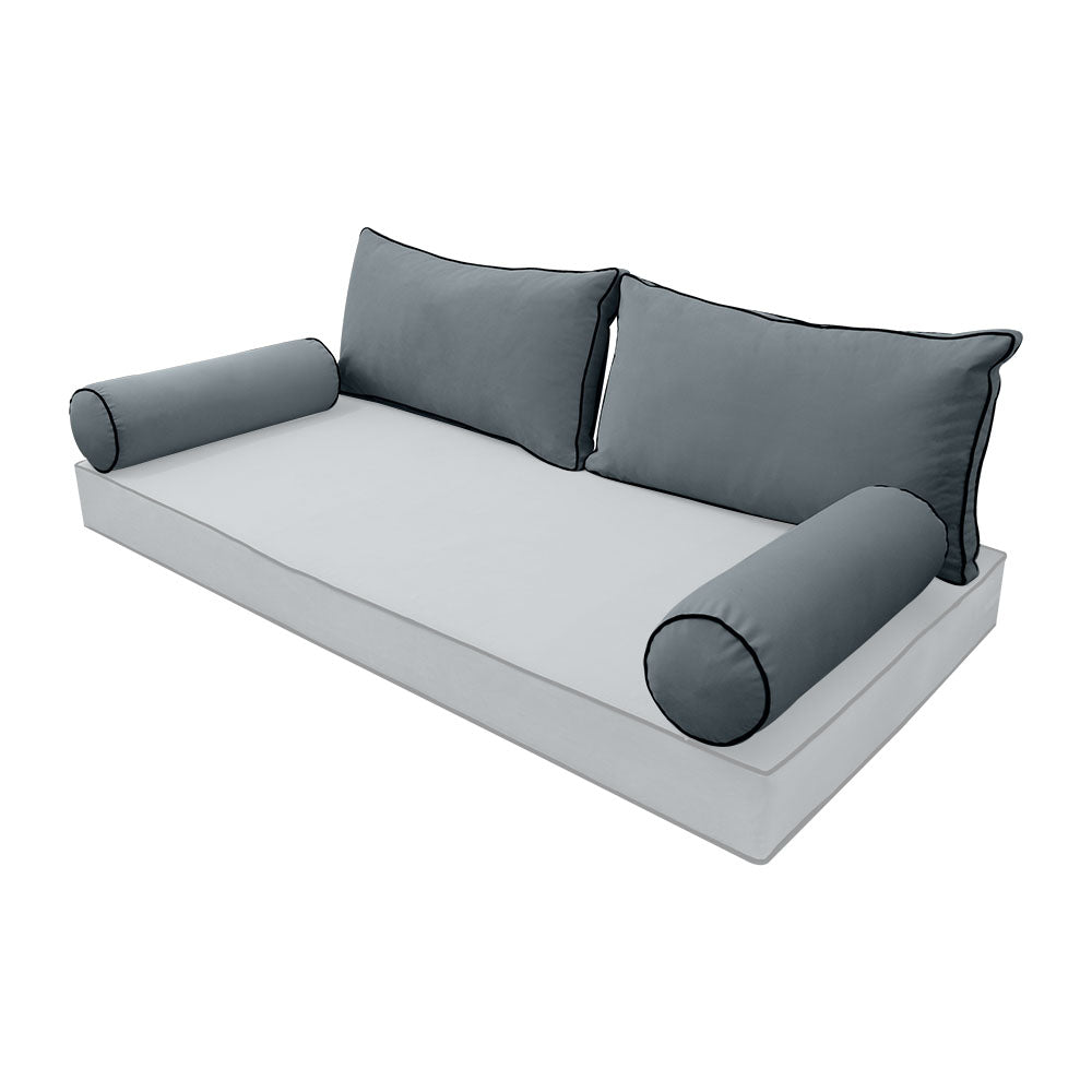 STYLE V2 - Velvet Indoor Daybed Bolster Backrest Cushion Pillow |COVERS ONLY|