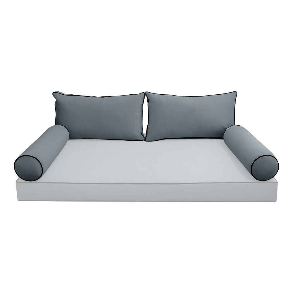 STYLE V2 - Velvet Indoor Daybed Bolster Backrest Cushion Pillow |COVERS ONLY|
