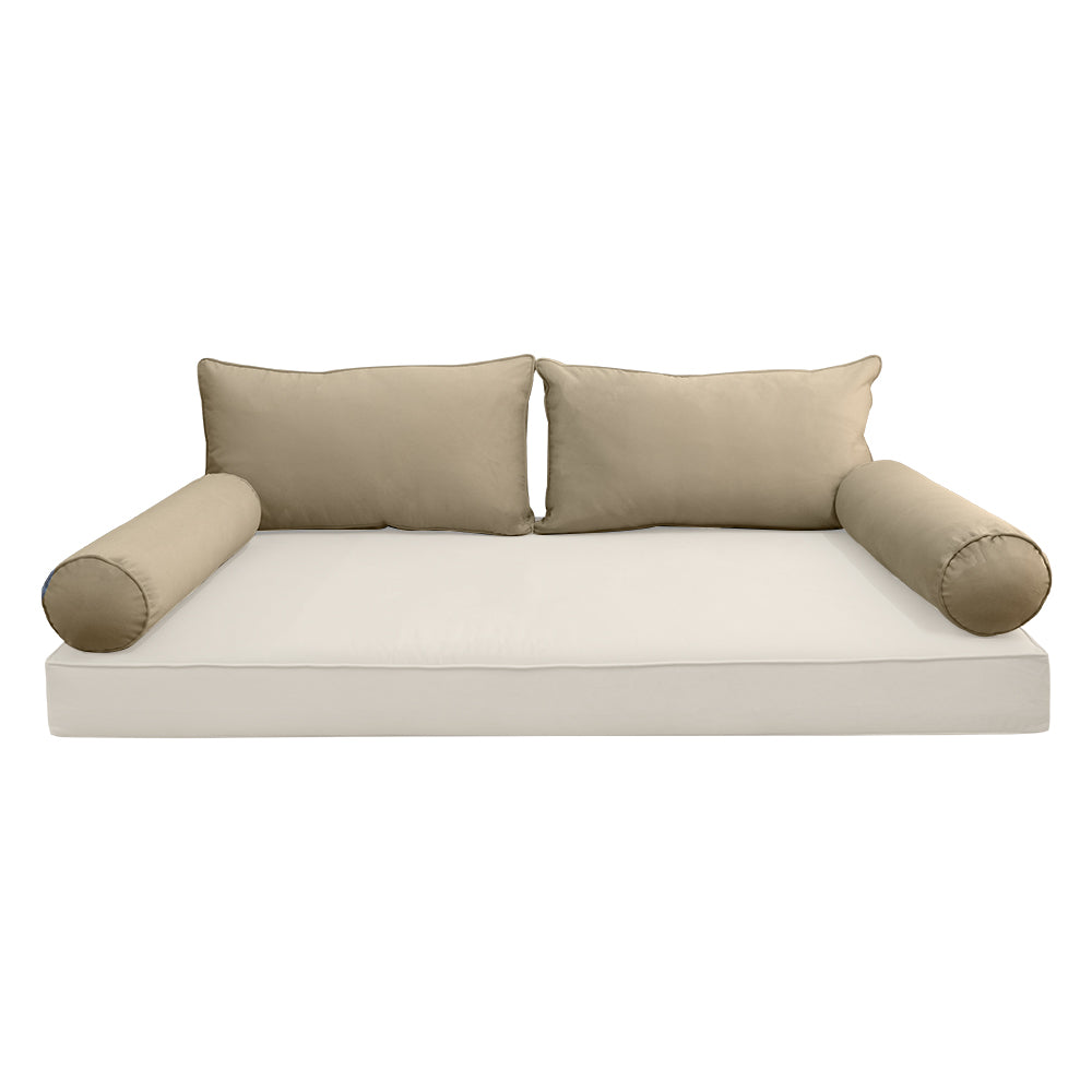 STYLE V2 - Velvet Indoor Daybed Bolster Backrest Cushion Pillow |COVERS ONLY|
