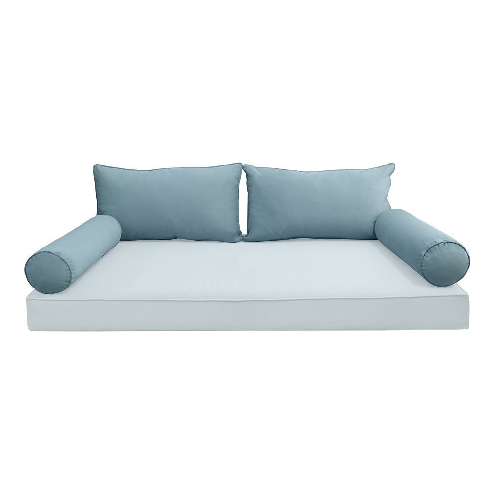 STYLE V2 - Velvet Indoor Daybed Bolster Backrest Cushion Pillow |COVERS ONLY|