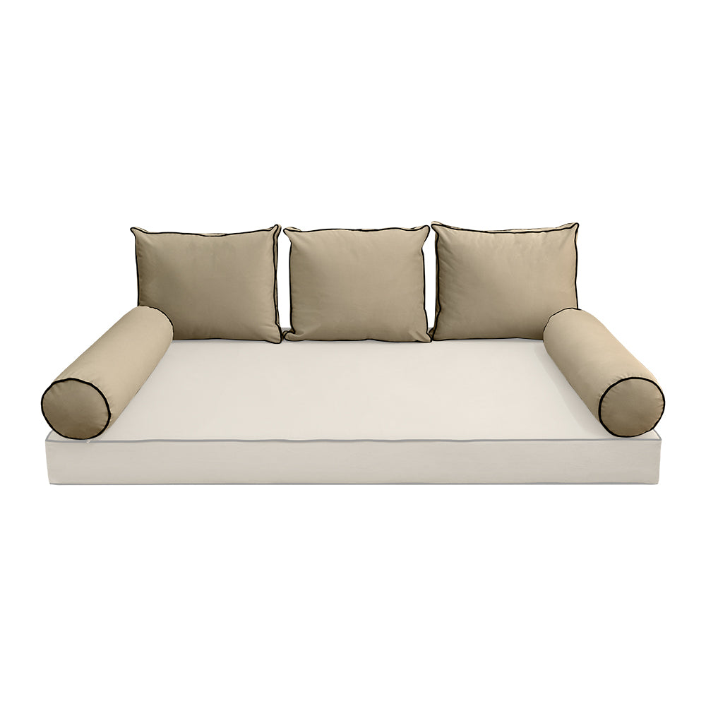 STYLE V3 - Velvet Indoor Daybed Bolster Backrest Cushion Pillow |COVERS ONLY|