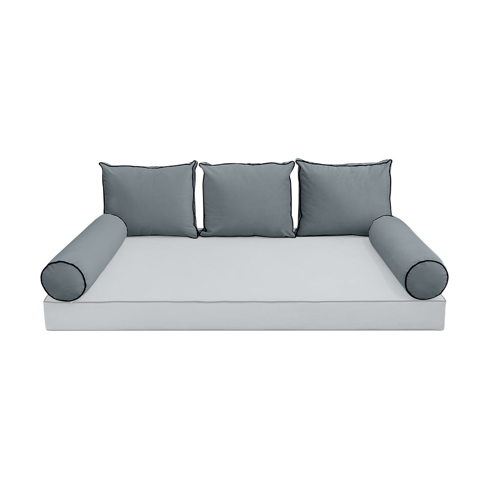 STYLE V3 - Velvet Indoor Daybed Bolster Backrest Cushion Pillow |COVERS ONLY|