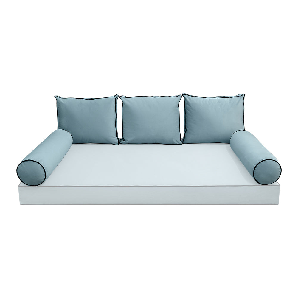 STYLE V3 - Velvet Indoor Daybed Bolster Backrest Cushion Pillow |COVERS ONLY|