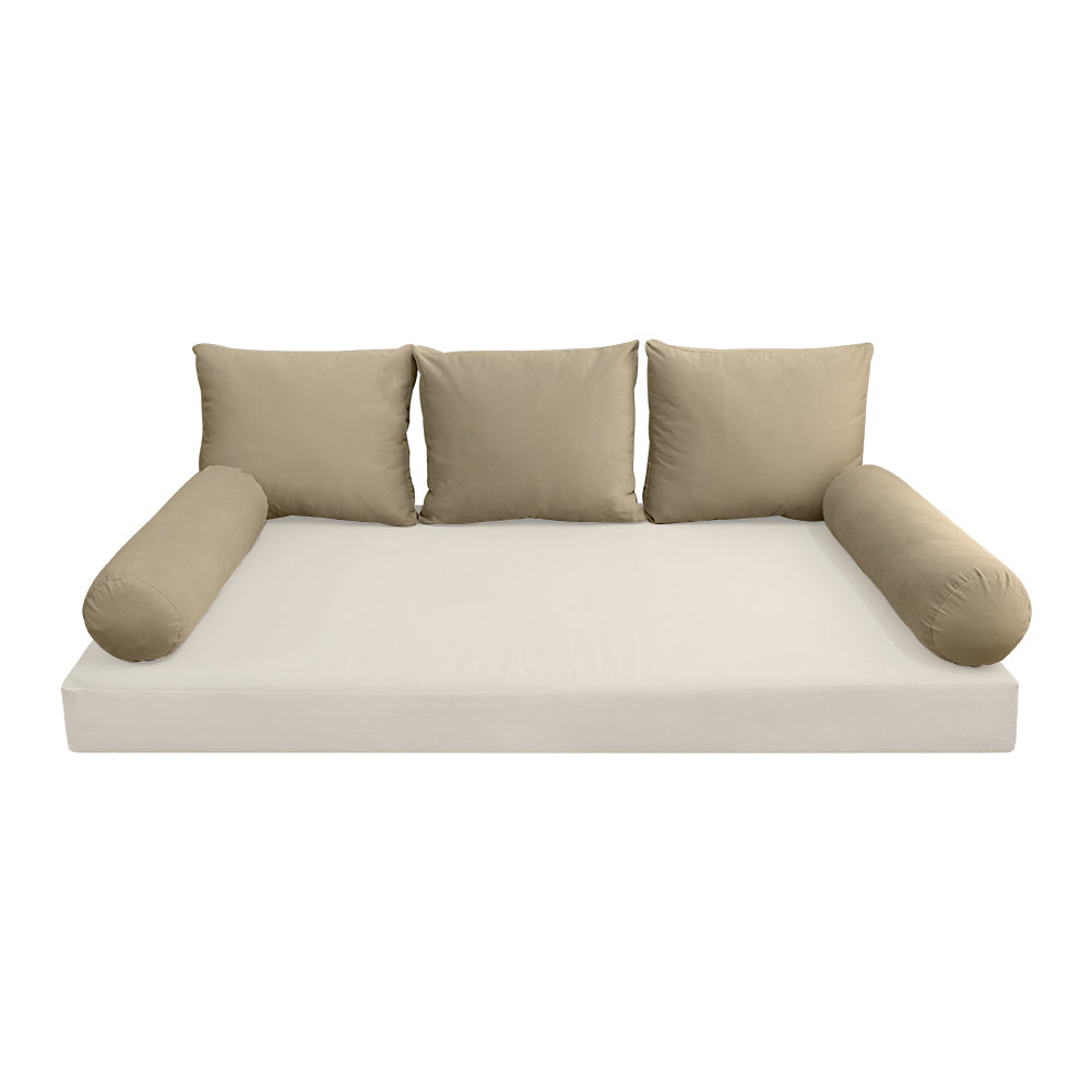 STYLE V3 - Velvet Indoor Daybed Bolster Backrest Cushion Pillow |COVERS ONLY|