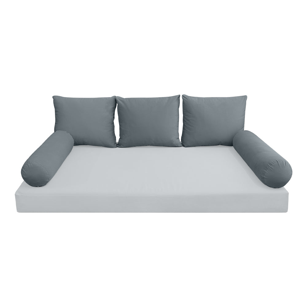 STYLE V3 - Velvet Indoor Daybed Bolster Backrest Cushion Pillow |COVERS ONLY|