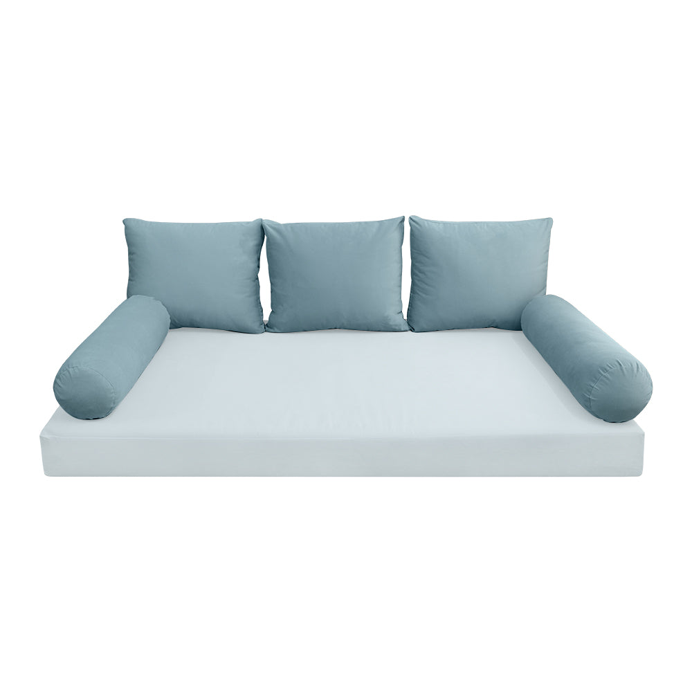 STYLE V3 - Velvet Indoor Daybed Bolster Backrest Cushion Pillow |COVERS ONLY|