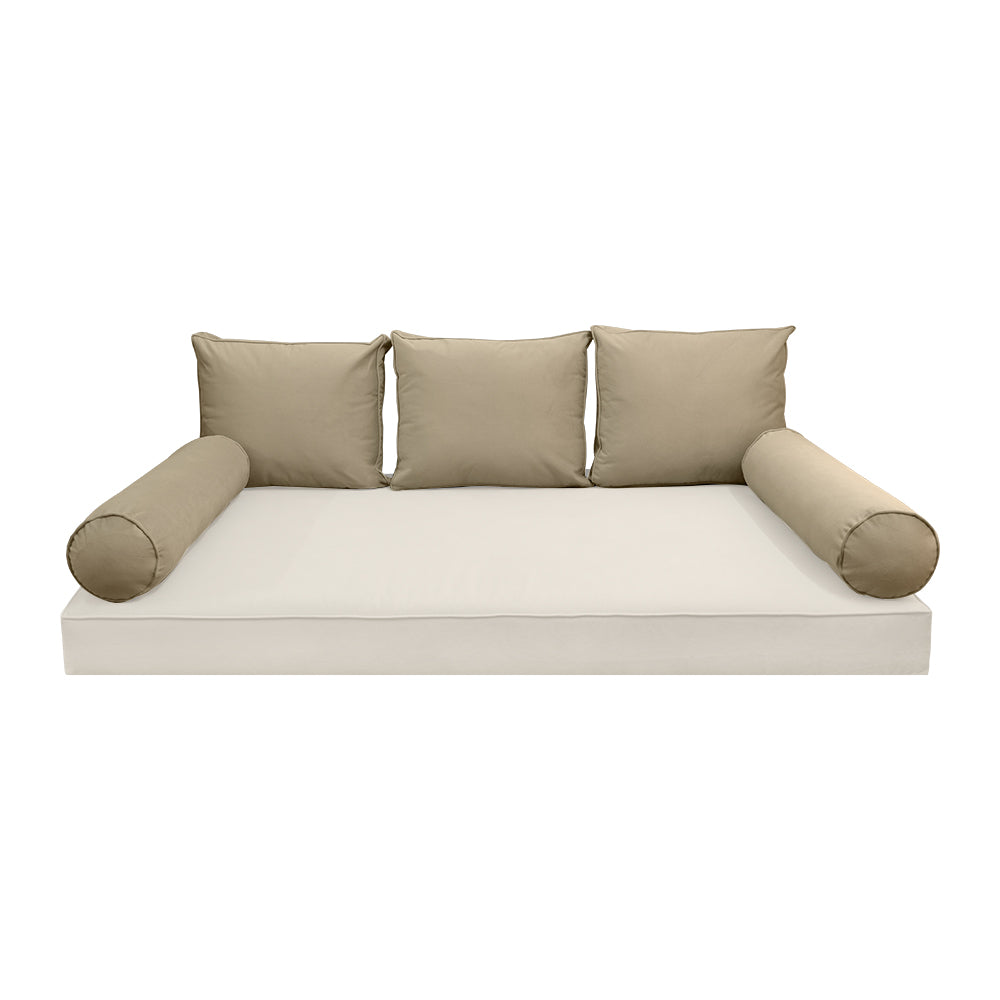 STYLE V3 - Velvet Indoor Daybed Bolster Backrest Cushion Pillow |COVERS ONLY|