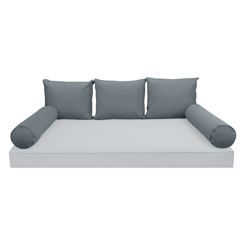 STYLE V3 - Velvet Indoor Daybed Bolster Backrest Cushion Pillow |COVERS ONLY|