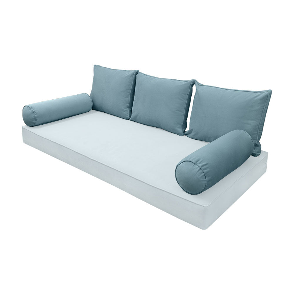 STYLE V3 - Velvet Indoor Daybed Bolster Backrest Cushion Pillow |COVERS ONLY|