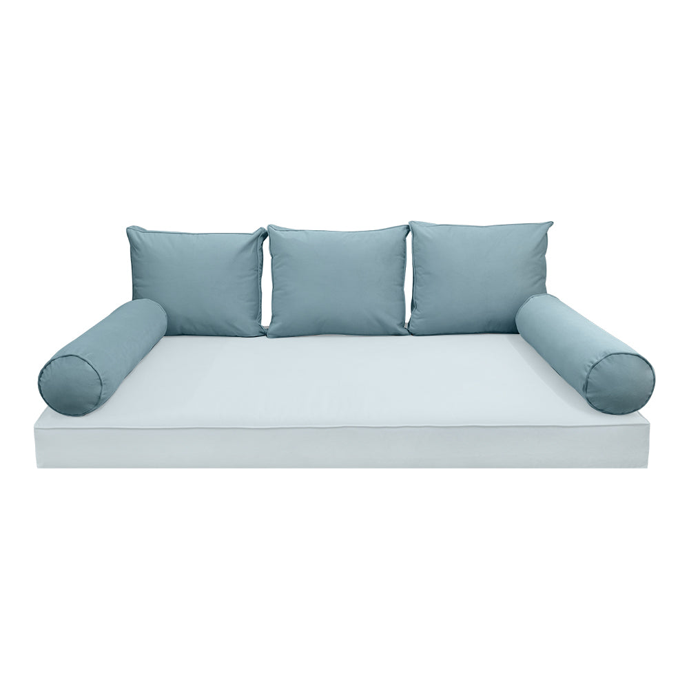 STYLE V3 - Velvet Indoor Daybed Bolster Backrest Cushion Pillow |COVERS ONLY|