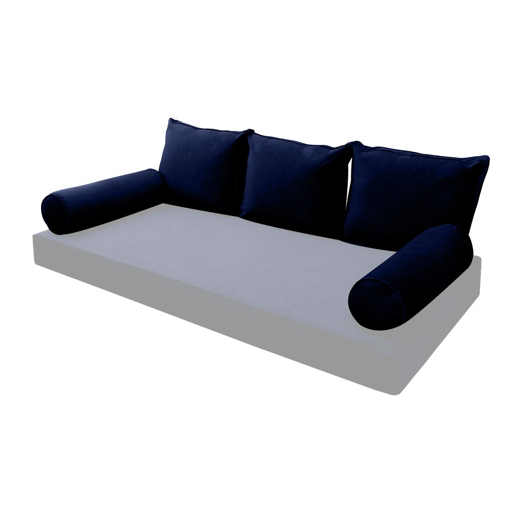STYLE V3 - Velvet Indoor Daybed Bolster Backrest Cushion Pillow |COVERS ONLY|