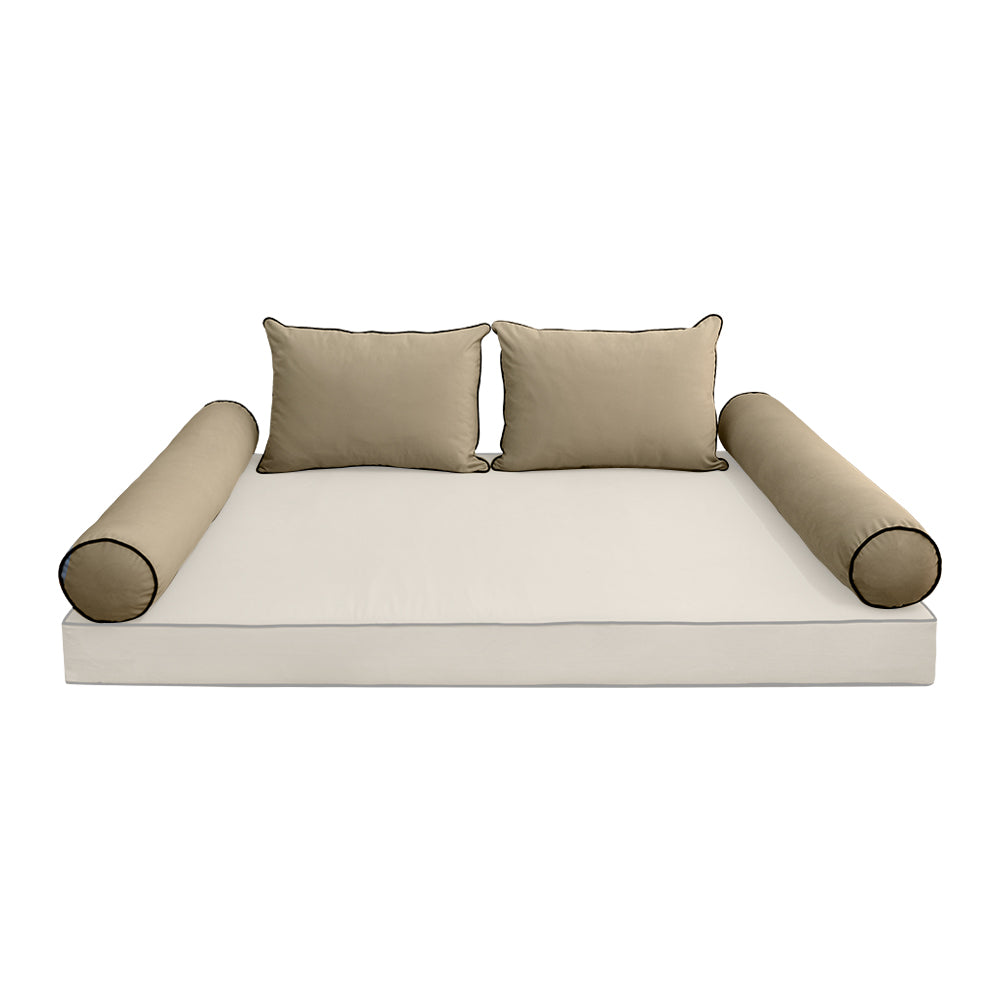 STYLE V4 - Velvet Indoor Daybed Bolster Backrest Cushion Pillow |COVERS ONLY|
