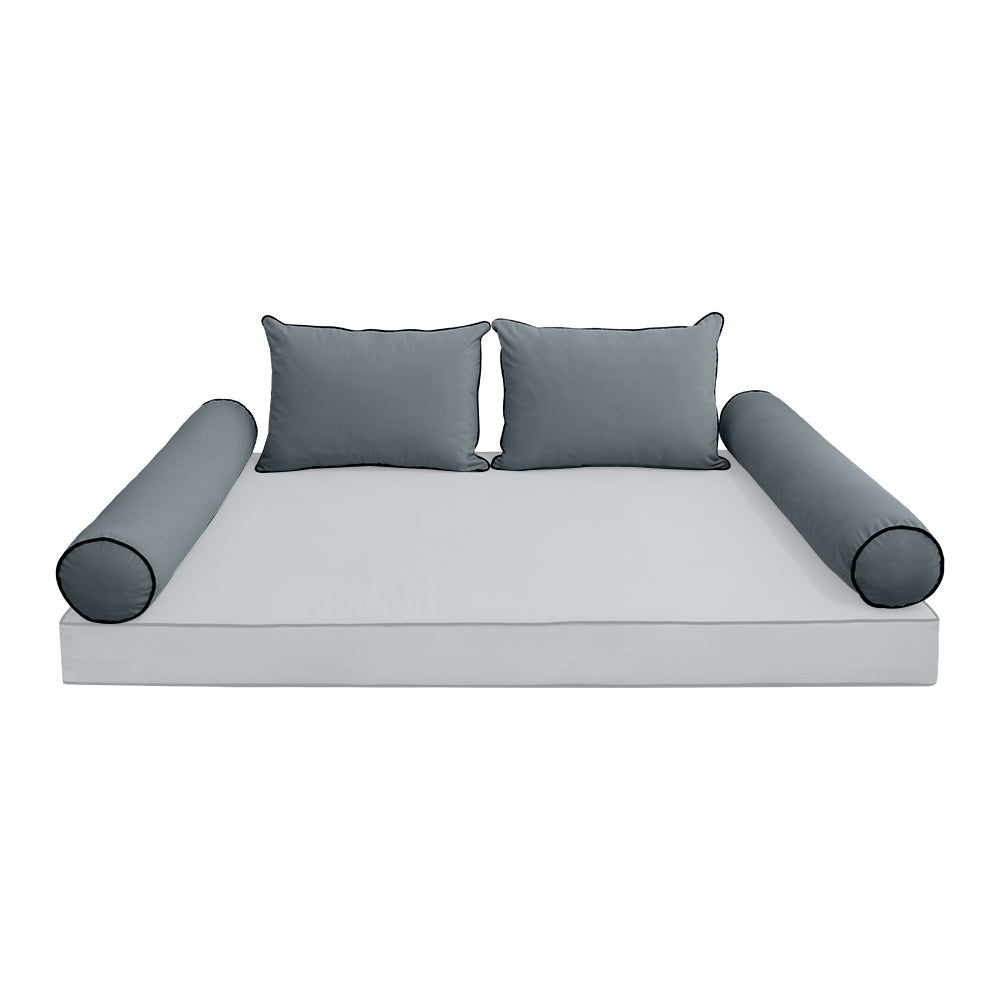 STYLE V4 - Velvet Indoor Daybed Bolster Backrest Cushion Pillow |COVERS ONLY|