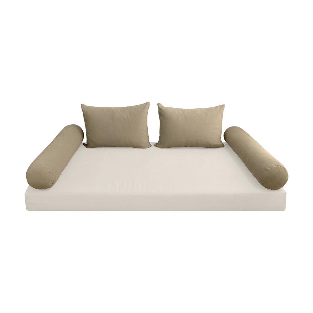 STYLE V4 - Velvet Indoor Daybed Bolster Backrest Cushion Pillow |COVERS ONLY|