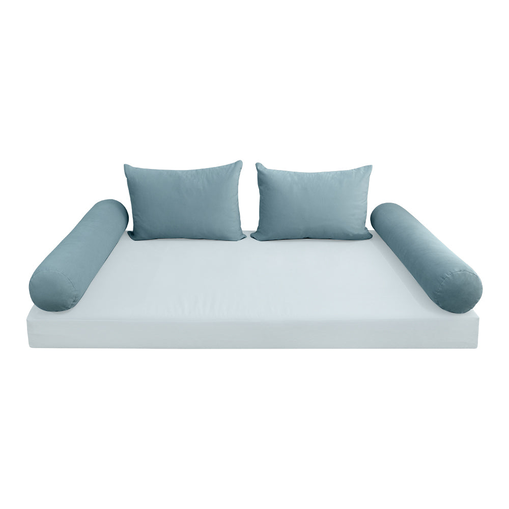 STYLE V4 - Velvet Indoor Daybed Bolster Backrest Cushion Pillow |COVERS ONLY|