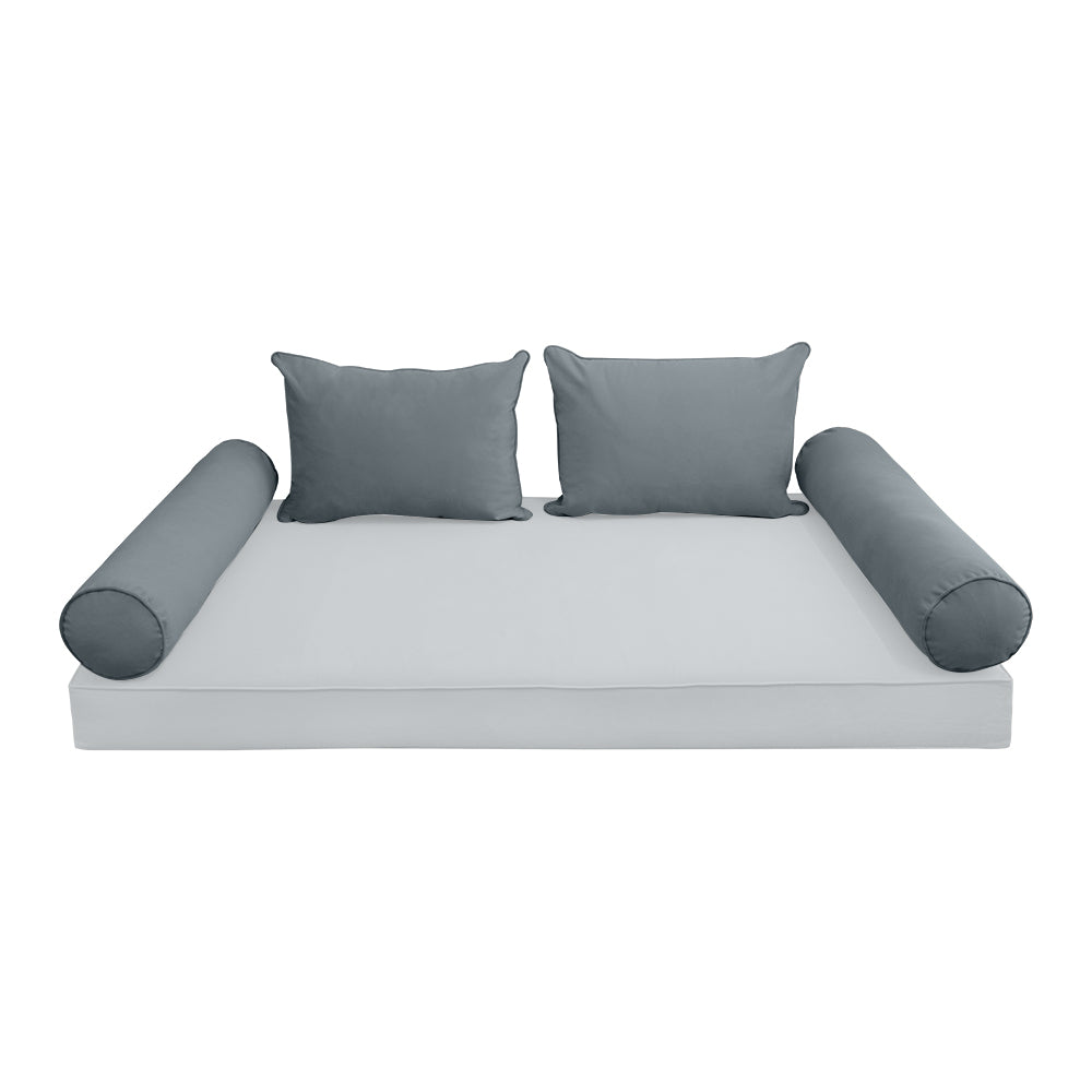 STYLE V4 - Velvet Indoor Daybed Bolster Backrest Cushion Pillow |COVERS ONLY|