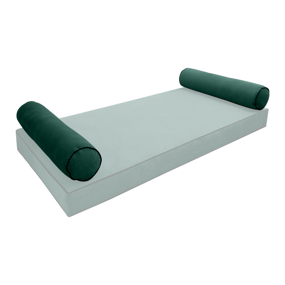 STYLE V5 - Velvet Indoor Daybed Bolster Pillow Cushion |COVERS ONLY|