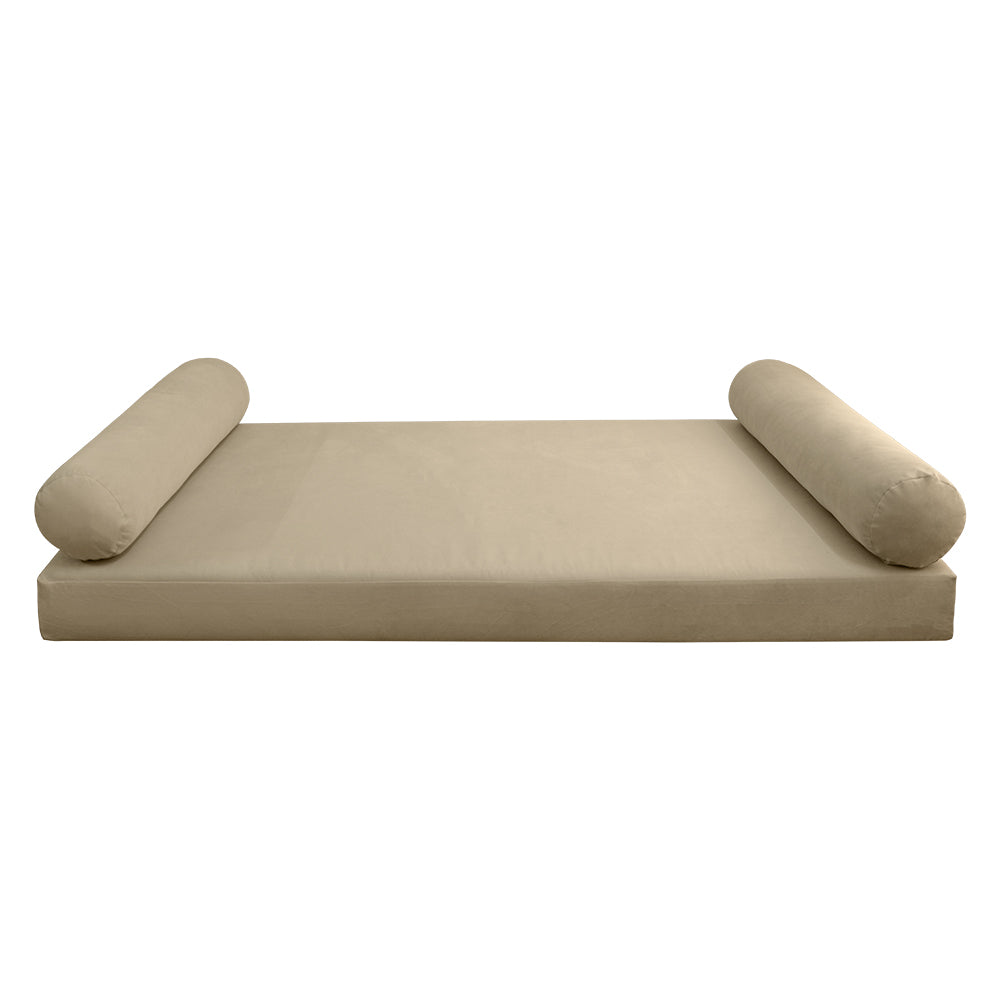 STYLE V5 - Velvet Indoor Daybed Mattress Bolster Cushion Pillow Complete Set