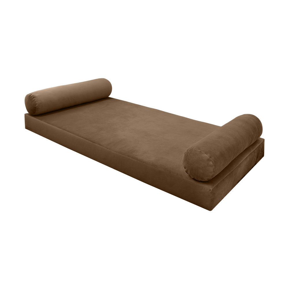 STYLE V5 - Velvet Indoor Daybed Mattress Bolster Pillow |COVERS ONLY|