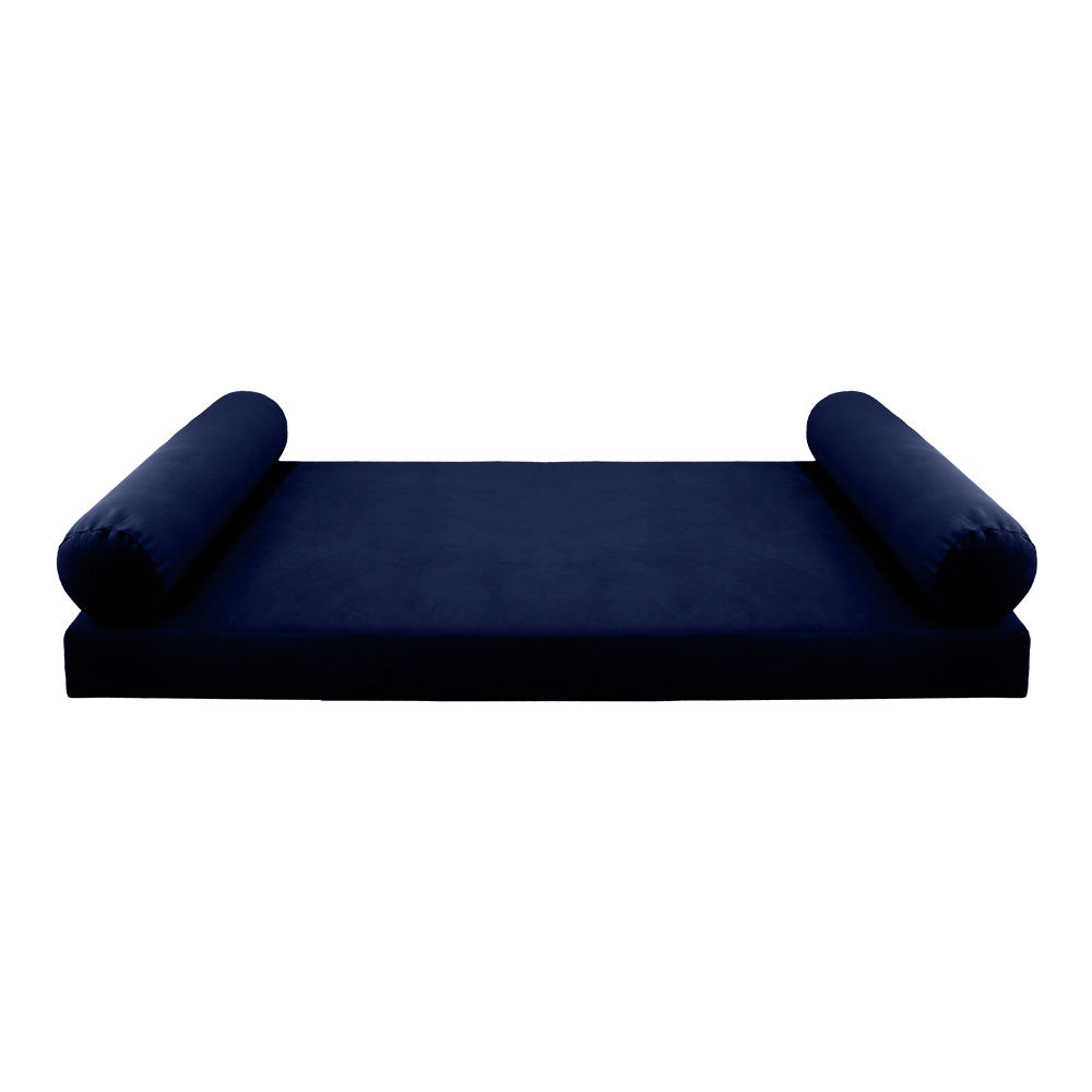 STYLE V5 - Velvet Indoor Daybed Mattress Bolster Cushion Pillow Complete Set