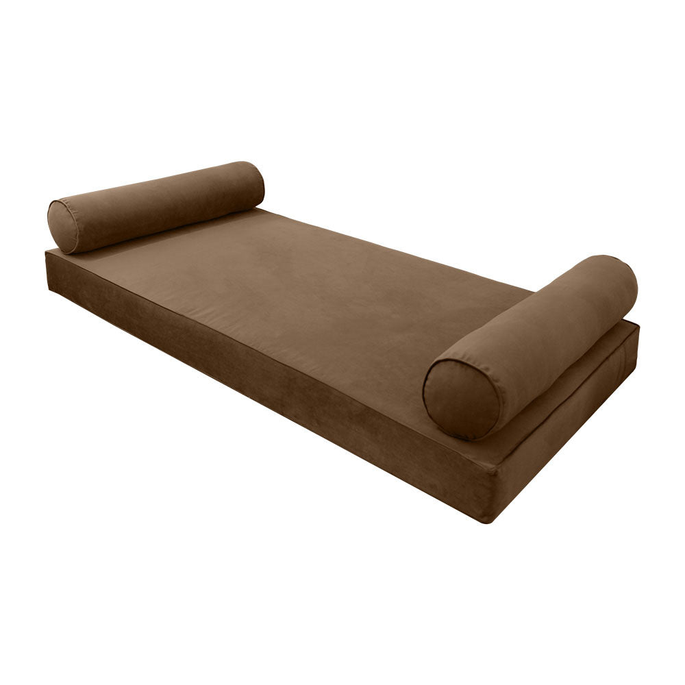 STYLE V5 - Velvet Indoor Daybed Mattress Bolster Pillow |COVERS ONLY|