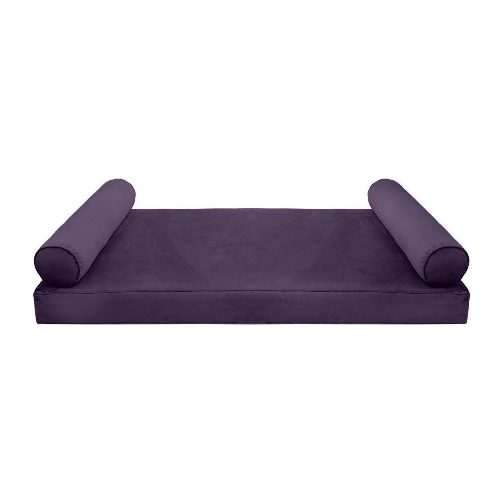STYLE V5 - Velvet Indoor Daybed Mattress Bolster Pillow |COVERS ONLY|