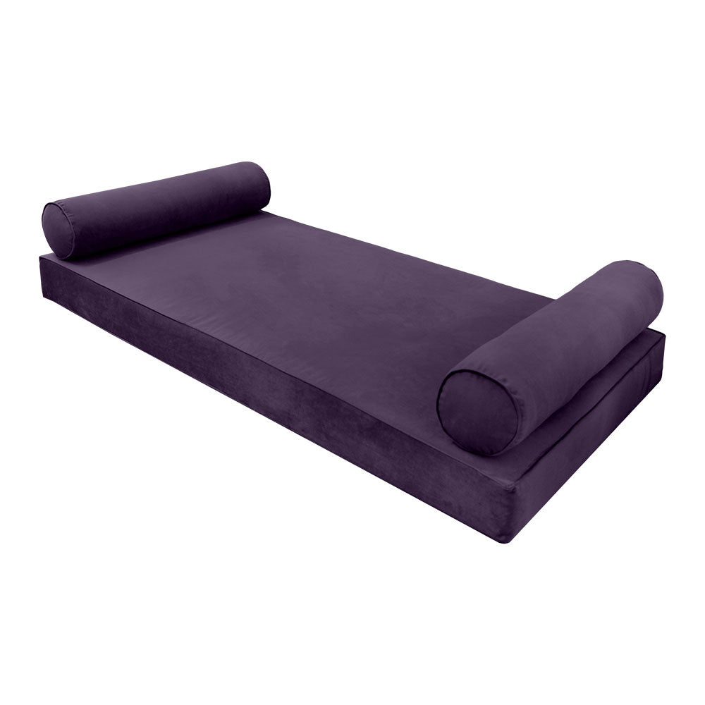 STYLE V5 - Velvet Indoor Daybed Mattress Bolster Pillow |COVERS ONLY|
