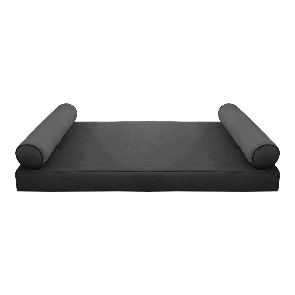 STYLE V5 - Velvet Indoor Daybed Mattress Bolster Pillow |COVERS ONLY|