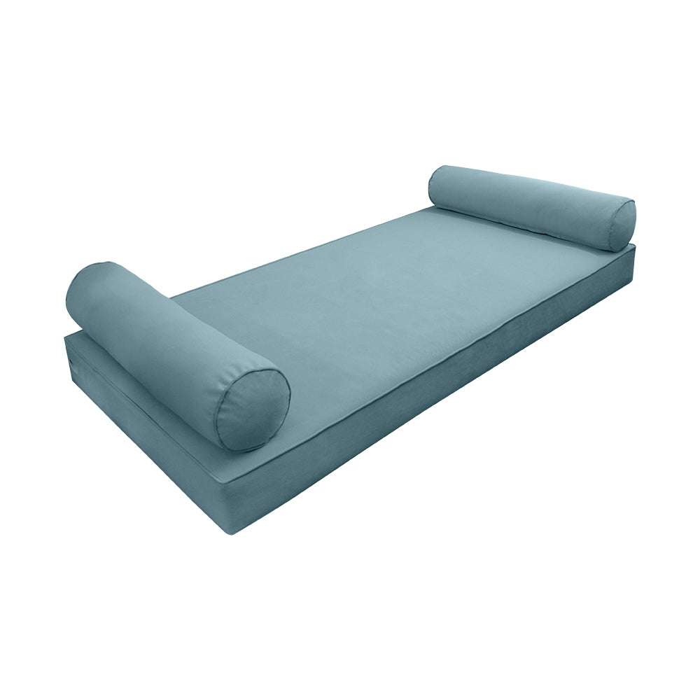 STYLE V5 - Velvet Indoor Daybed Mattress Bolster Cushion Pillow Complete Set