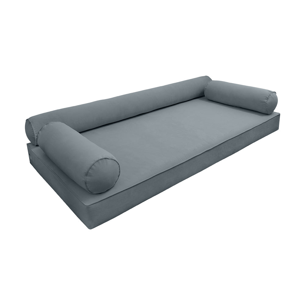 STYLE V6 - Velvet Indoor Daybed Mattress Bolster Cushion Pillow Complete Set