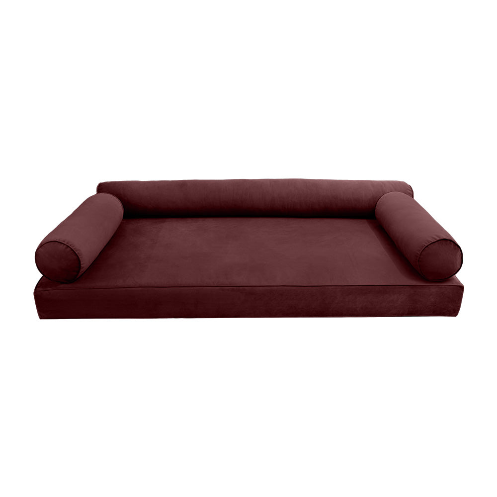 STYLE V6 - Velvet Indoor Daybed Mattress Bolster Pillow |COVERS ONLY|