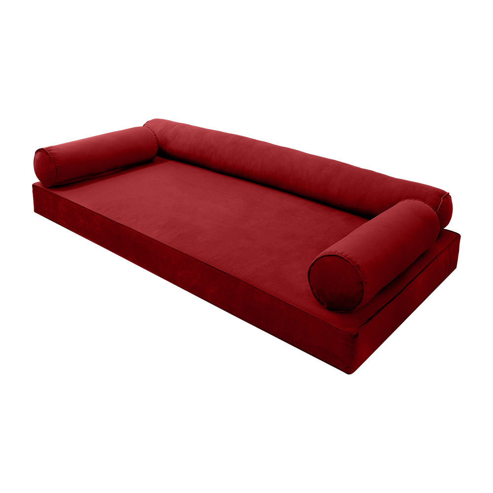 STYLE V6 - Velvet Indoor Daybed Mattress Bolster Pillow |COVERS ONLY|