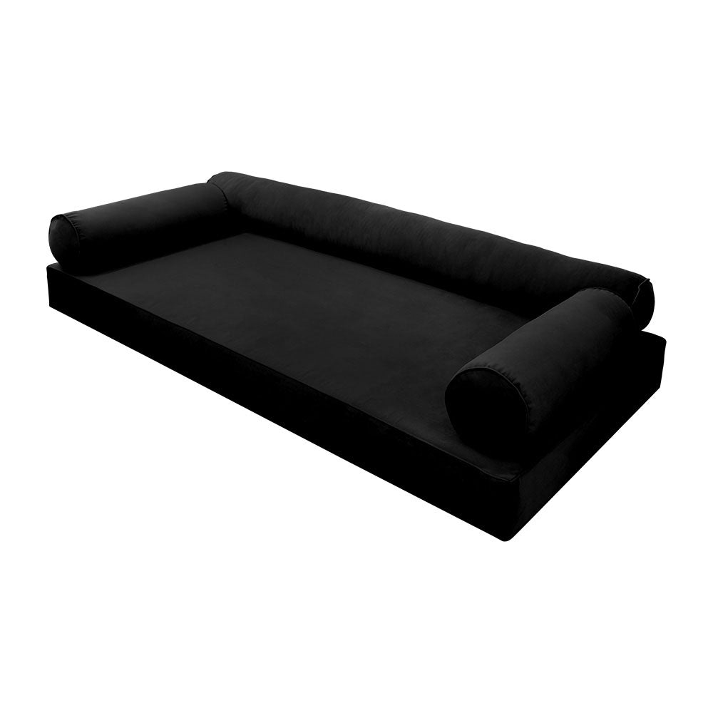 STYLE V6 - Velvet Indoor Daybed Mattress Bolster Pillow |COVERS ONLY|