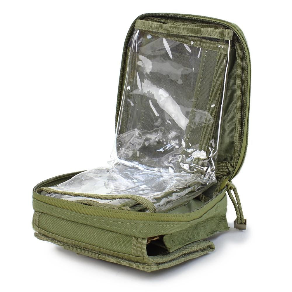Molle Tactical MAP Pouch ID Admin Chart Case Atlas Clear Cover Carrier Pouch