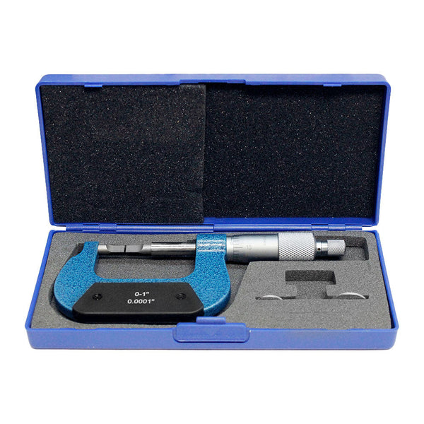 0-1" Outside Blade Micrometer Solid Metal Frame 0.0001" Blade Thickness .030"