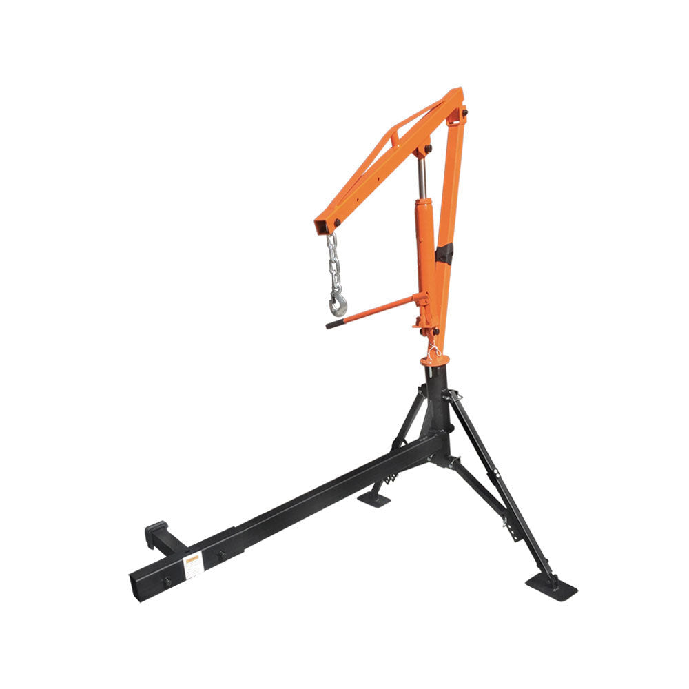 Heavy duty truck crane hoist lift with hydraulic arm and 2" hitch base