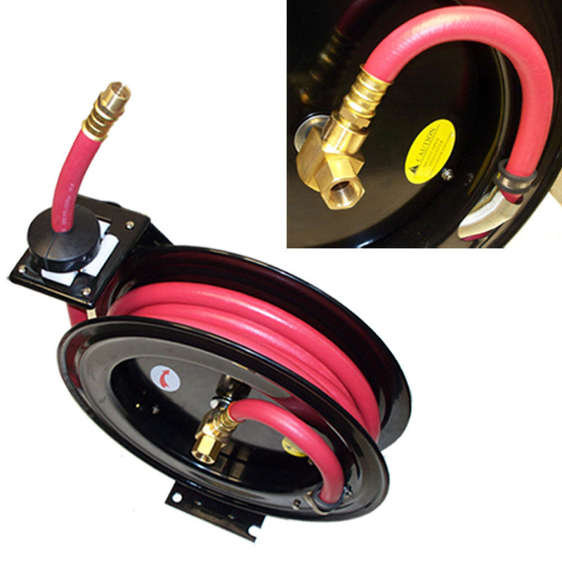 1-2 inch  x 25 ft Retractable Air Hose Reel Wall Ceiling Truck Mount 300 PSI