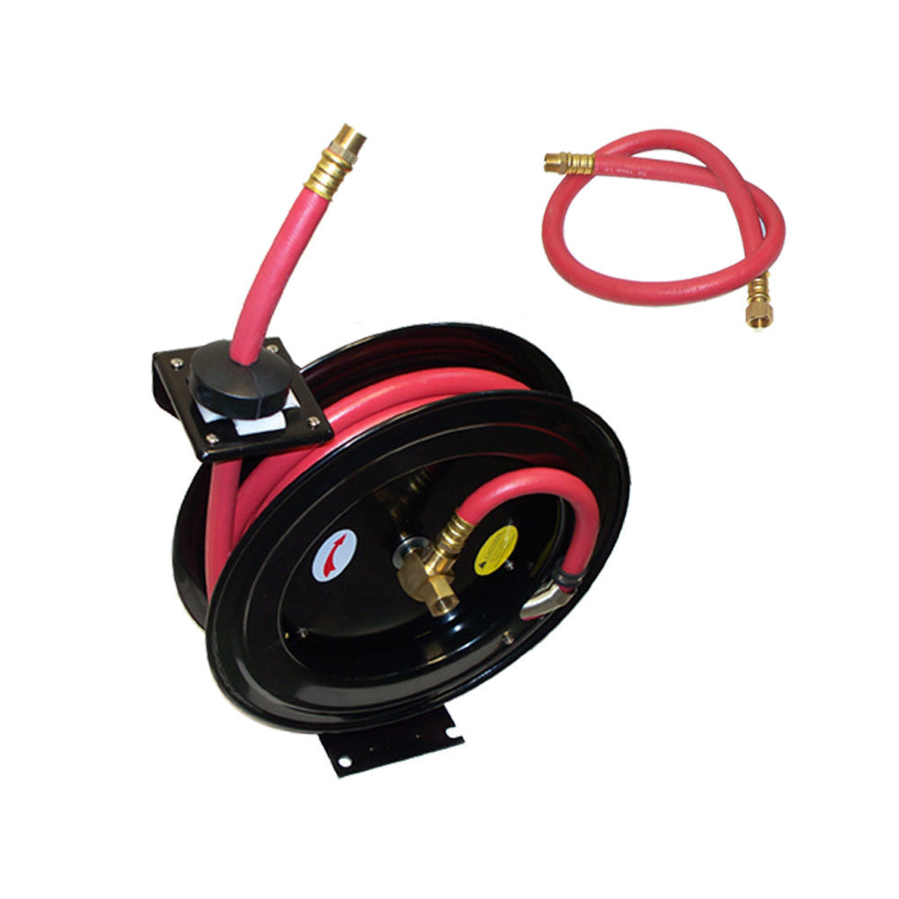 1-2" x 50' Retractable Air Hose Rubber Reel Wall Truck Mount 300 PSI