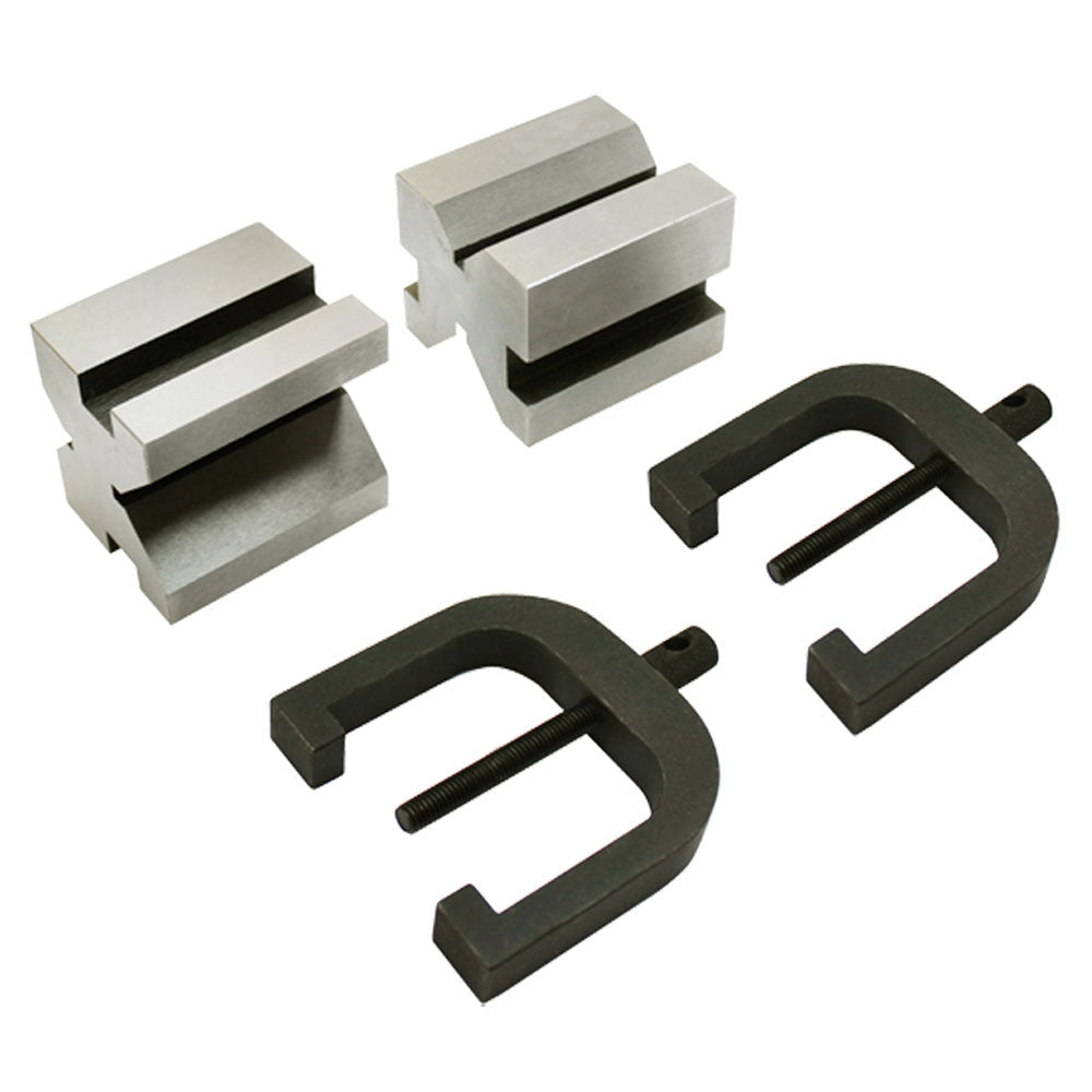 1-5/8" x 1-3/4" x 2-3/4" V-Block & Clamp Set Steel Gauge Gage Machinist Tool