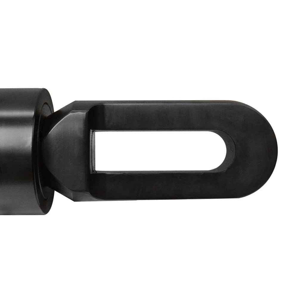 Double acting hydraulic cylinder with clevis mount and 6 inch stroke.
