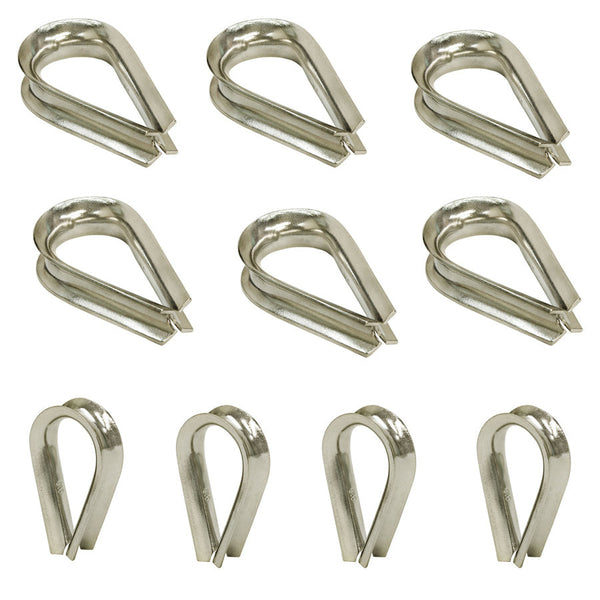 10 Pc 5/16"LIGHT DUTY Stainless Steel 316 Marine Wire Rope Chain THIMBLE Rig Anchor Boat