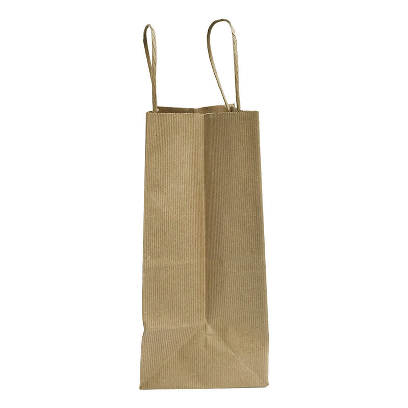 10 PC 8" Cub Gift Bags With Handles ILLUSION STRIPES Printed Kraft Paper Recycled Retail Supplies