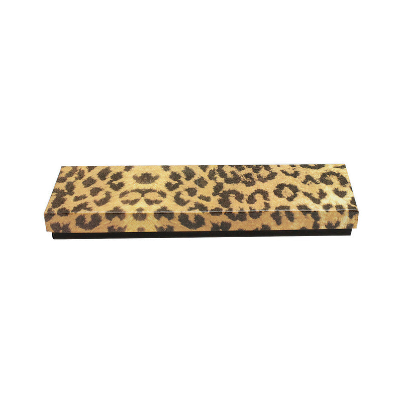 10 PC 8" x 2" Gift Boxes Jewelry Leopard Print Cotton Filled Batting Cardboard Box