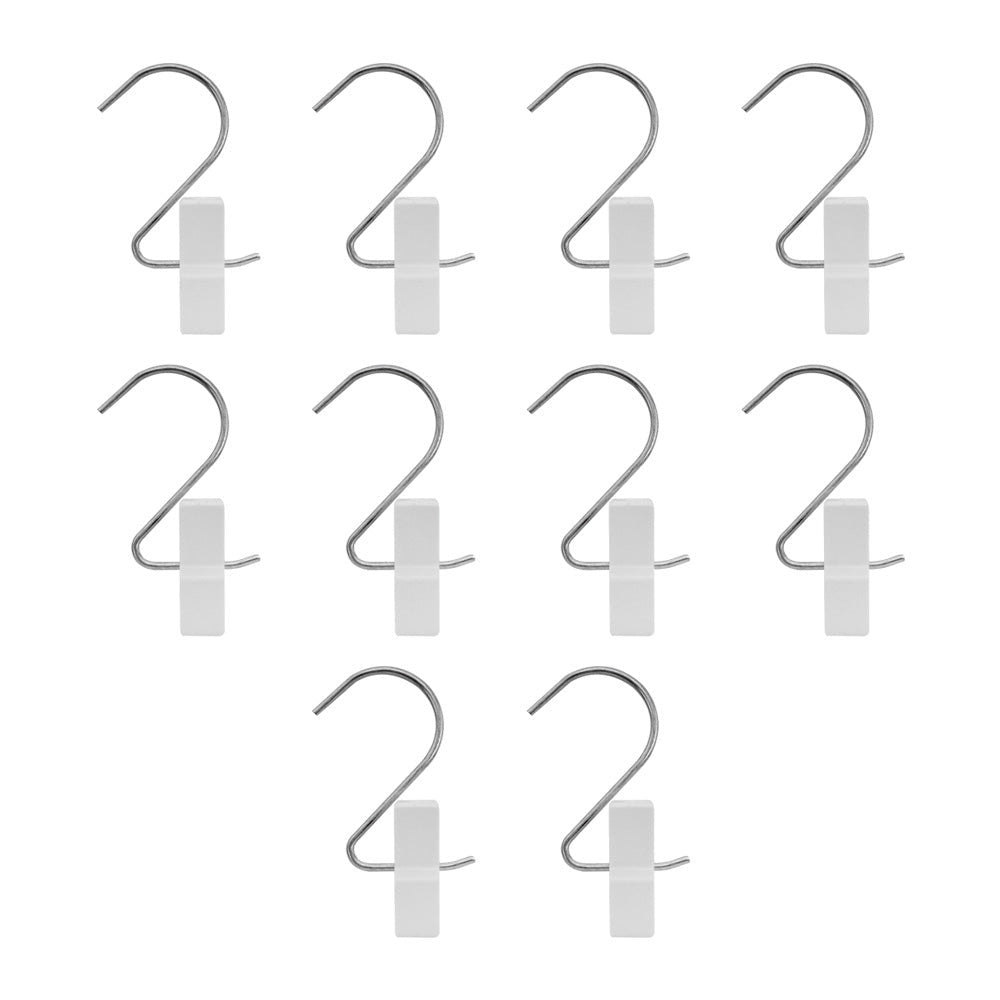 10 PCS White Plastic LAUNDRY HOOK-CLIPS Clothes Pin Display Store Fixture