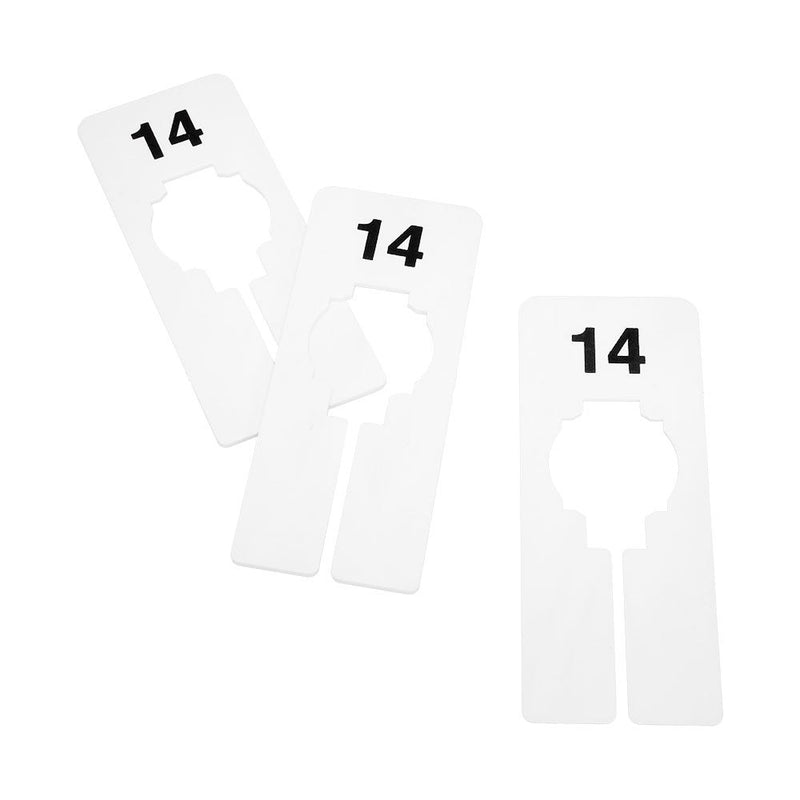 10 PCS WHITE Rectangular Plastic SIZE 14 Dividers Hangers Retail Clothing Rack  2" x 5"