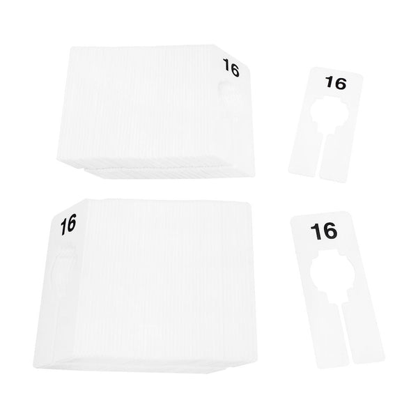 10 PCS WHITE Rectangular Plastic SIZE 16 Dividers Hangers Retail Clothing Rack  2" x 5"