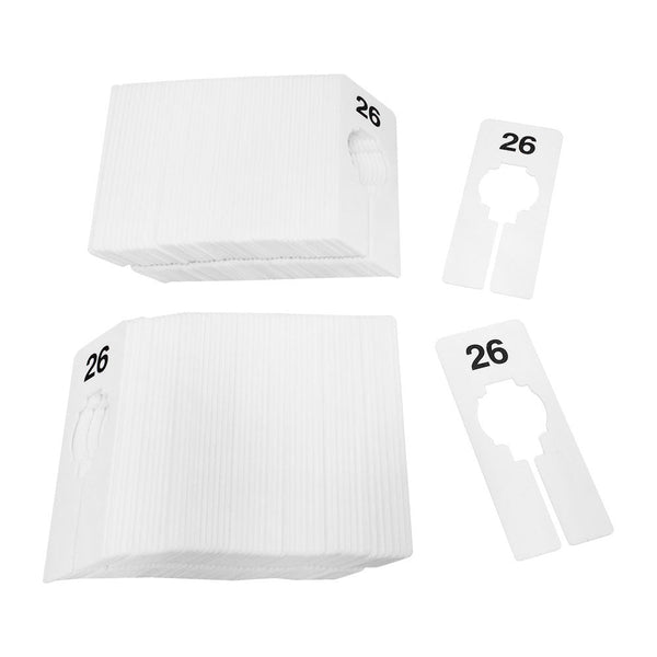 10 PCS WHITE Rectangular Plastic SIZE 26 Dividers Hangers Retail Clothing Rack  2" x 5"