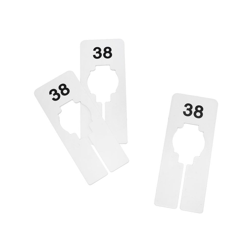 10 PCS WHITE Rectangular Plastic SIZE 38 Dividers Hangers Retail Clothing Rack 2" x 5"